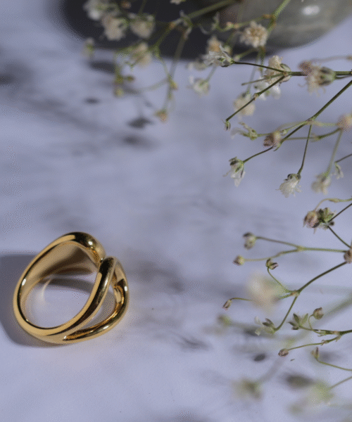 Hollow Asymmetrical Open Ring