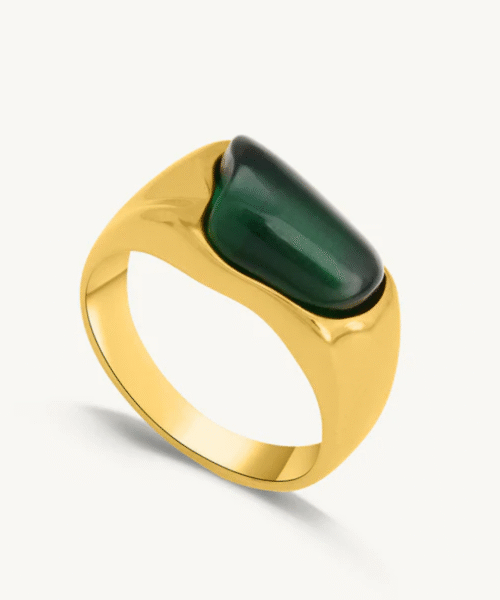 Green Natural Gemstone Ring